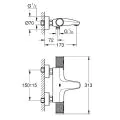 Grohe Grotherm 1000 Thermostatic Bath/Shower Mixer 34833000 - 2