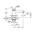 Grohe Euroeco Cosmopolitan Self-Close Basin Pillar Tap 36265000 - 1