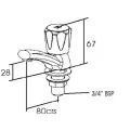 Performa Polo P501 Bath Tap Pair 434927 - 1