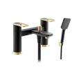 Abode Levarto Deck Mounted Bath Shower Mixer Matt Black & Brass AB2800 - 0