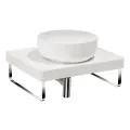 Abode Tableau/Cava Shelf & Round Basin Set - Chalk White w/Chrome Finishes ABP1001 - 0