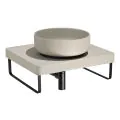 Abode Tableau/Cava Shelf & Round Basin Set - Pebble Grey w/Matt Black Finishes ABP1003 - 0