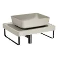 Abode Tableau/Cava Shelf & Tablet Basin Set - Pebble Grey w/Matt Black Finishes ABP1006 - 0