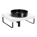 Abode Tableau/Iox Shelf & Round Basin Set - Chalk White w/Matt Black Finishes ABP1008 - 0