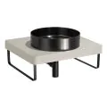 Abode Tableau/Iox Shelf & Round Basin Set - Pebble Grey w/Matt Black Finishes ABP1009 - 0