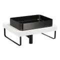 Abode Tableau/Iox Shelf & Tablet Basin Set - Chalk White w/Matt Black Finishes ABP1011 - 0