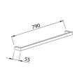 Abacus Pure Single Towel Bar Chrome ACBX-20-2601 - 1
