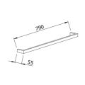 Abacus Pure Single Towel Bar Matt Black ACBX-205-2601 - 1