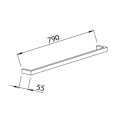 Abacus Pure Single Towel Bar Brushed Nickel ACBX-207-2601 - 1