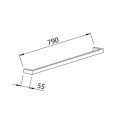 Abacus Pure Single Towel Bar Brushed Bronze ACBX-208-2601 - 1