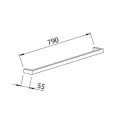 Abacus Pure Single Towel Bar Brushed Bronze ACBX-208-2601 - 1