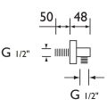 Bristan Square Wall Outlet ARM WOSQ01 C - 1