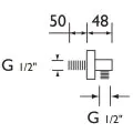 Bristan Square Wall Outlet ARM WOSQ01 C - 1