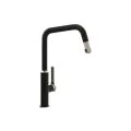 Abode Hex Single Lever Mixer Tap w/Pull Out Brushed Nickel/Black AT2089 - 0