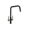 Abode Hex Monobloc Mixer Tap Brushed Nickel/Black AT2092 - 0
