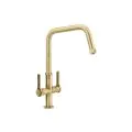 Abode Hex Monobloc Mixer Tap Antique Brass AT2093 - 0