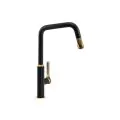 Abode Hex Single Lever Mixer Tap w/Pull Out Antique Brass & Matt Black AT2181 - 0