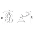 Abacus Essentials Classic Robe Hook Double ATAC-BX12-2402 - 1