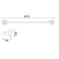 Abacus Essentials Classic Towel Rail Single ATAC-BX12-2602 - 1