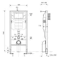 Abacus Essentials Wall Mounted 1.14m WC Frame with Dual Flush Cistern ATFR-WC05-1140 - 1