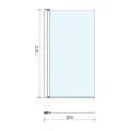 Abacus Essentials 1 Part Bath Screen 1410x800x6mm ATGL-GE01-1105 - 1