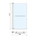 Abacus Essentials 1 Part Bath Screen with Towel Bar 1410x800x6mm ATGL-GE01-1110 - 1