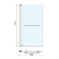 Abacus Essentials 1 Part Bath Screen with Towel Bar 1410x800x6mm ATGL-GE01-1110 - 1