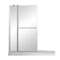 Abacus Essentials 2 Part Bath Screen with Towel Bar 1500x940x6mm ATGL-GE02-1130 - 0