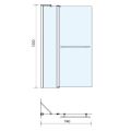 Abacus Essentials 2 Part Bath Screen with Towel Bar 1500x940x6mm ATGL-GE02-1130 - 1