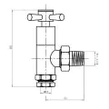 Abacus Essentials Quattro Radiator Valve Angled 15MM ATRV-25-0505  - 1