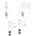 Abacus Essentials Puro Basin Pillar Taps ATTB-TS21-1002  - 1