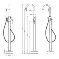 Abacus Essentials Puro Bath Shower Mixer Freestanding ATTB-TS21-3602  - 1