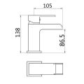 Abacus Essentials Font Mono Basin Mixer ATTB-TS25-1202 - 1