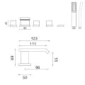 Abacus Essentials Bloc 5 Hole Bath Shower Mixer ATTB-TS27-3402 - 1