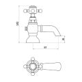 Abacus Essentials Kensington Bath Pillar Taps ATTB-TS30-3002 - 1