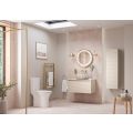 Vasca Costola 800mm Wall Hung 1 Drawer Basin Unit & Worktop - Matt Cotton  - 1