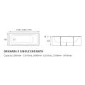 Vasca Pirlo Single End Twin Grip 5mm 1700x700x510mm 0TH Bath - 3