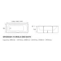 Vasca Pirlo Single End Twin Grip 5mm 1700x700x510mm 0TH Bath - 3