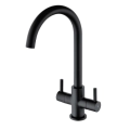 Prima Staten Swan Neck Dual Lever Mixer Tap Black BPR2207 - 0
