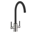 Prima+ Swan Neck Dual Lever Mixer Tap Black BPR700 - 0