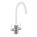 Prima+ Swan Neck Dual Lever Mixer Tap White BPR704 - 0