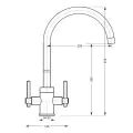 Prima+ Swan Neck Dual Lever Mixer Tap White BPR704 - 1