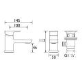Bristan Cobalt Basin Mixer Black Inc Click Waste COB BAS BLK - 1