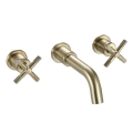 Bristan Cruzar 3TH Wall Mounted Basin Mixer Brushed Brass CRU 3TH WMBAS BB - 0