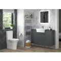 Vasca Salto 600mm Standard WC Unit - Matt Graphite Grey (Oak Cab) - 3