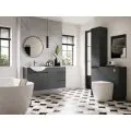 Vasca Salto 500mm Standard WC Unit - Matt Graphite Grey (Oak Cab) - 1