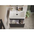 Vasca luogo 605mm Wall Hung 1 Drawer Basin Unit & Basin - Matt Black  - 2
