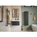 Vasca luogo 605mm Wall Hung 1 Drawer Basin Unit & Basin - Matt Black  - 1