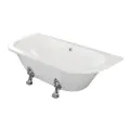 Vasca Contessa Freestanding Back To Wall 1700x800x600mm 2TH Bath w/Feet - White - 1