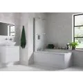 Vasca 800x1500mm Single Straight Bath Screen w/Rail (6mm) - Chrome - 0